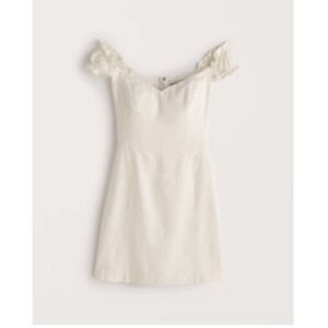 Off-The-Shoulder Corset Mini Dress in White size Small Tall.